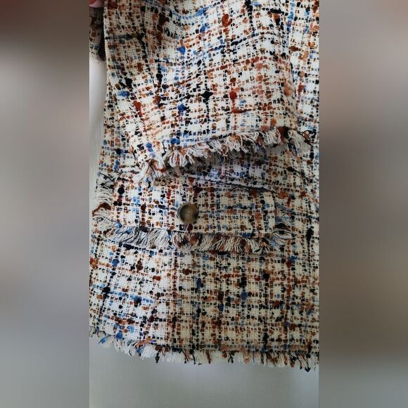 Ann Taylor Multicolor Flannel Tweed Jacket Size 4 - Picture 4 of 11